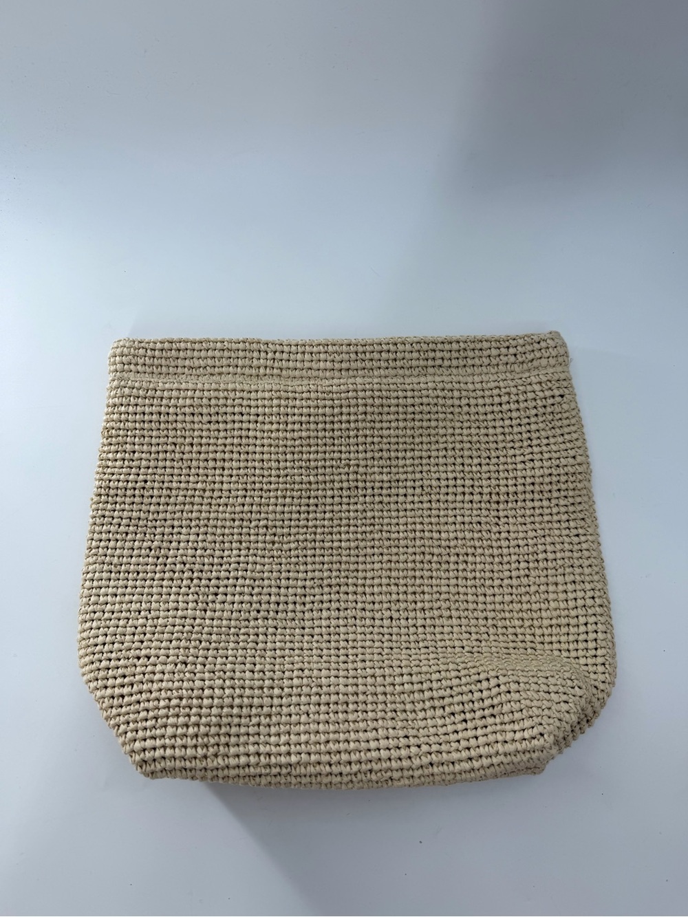 Cos Folded Clutch Straw Bag In Beige